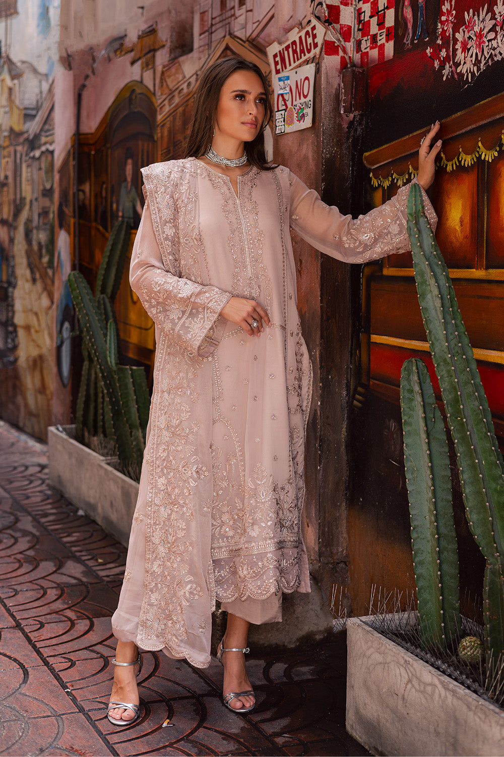 3 Piece Embroirdered Chiffon Adele - FW50070