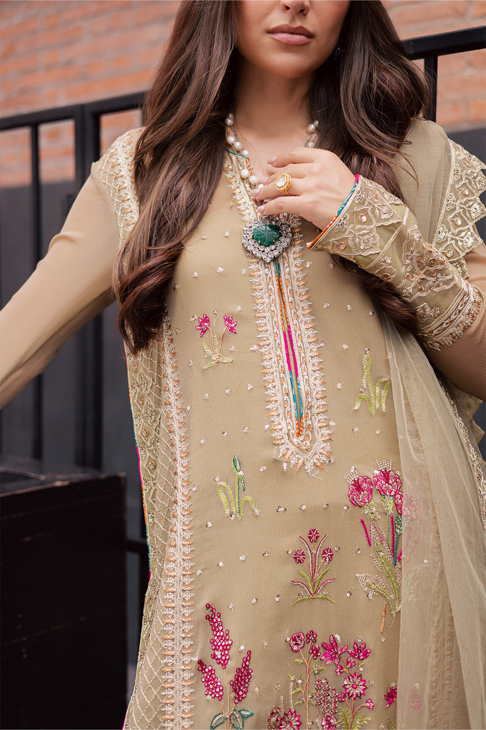 3 Piece Embroirdered Chiffon Alice - FW50068