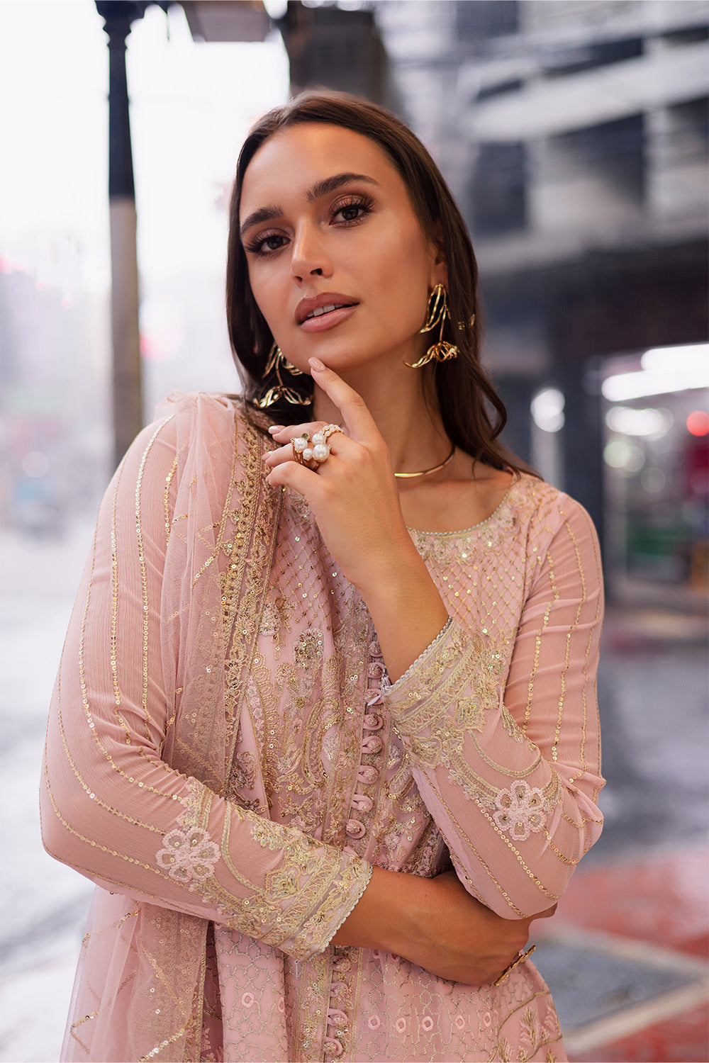 3 Piece Embroirdered Chiffon Carina - FW50061