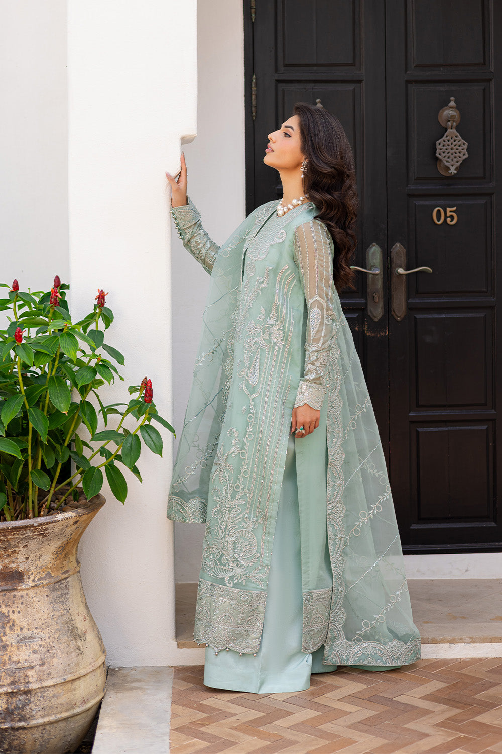 3 Piece Embroirdered Chiffon MELATI - FS50092