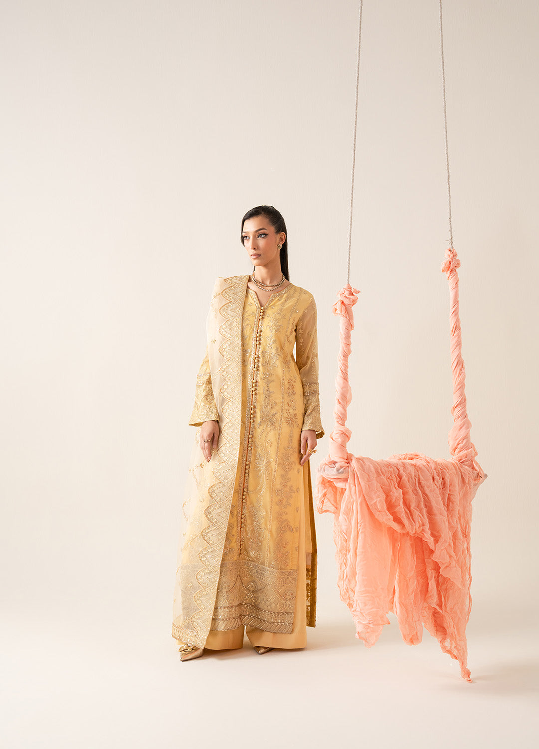 3 Piece Embroirdered Chiffon LYA - FS50126
