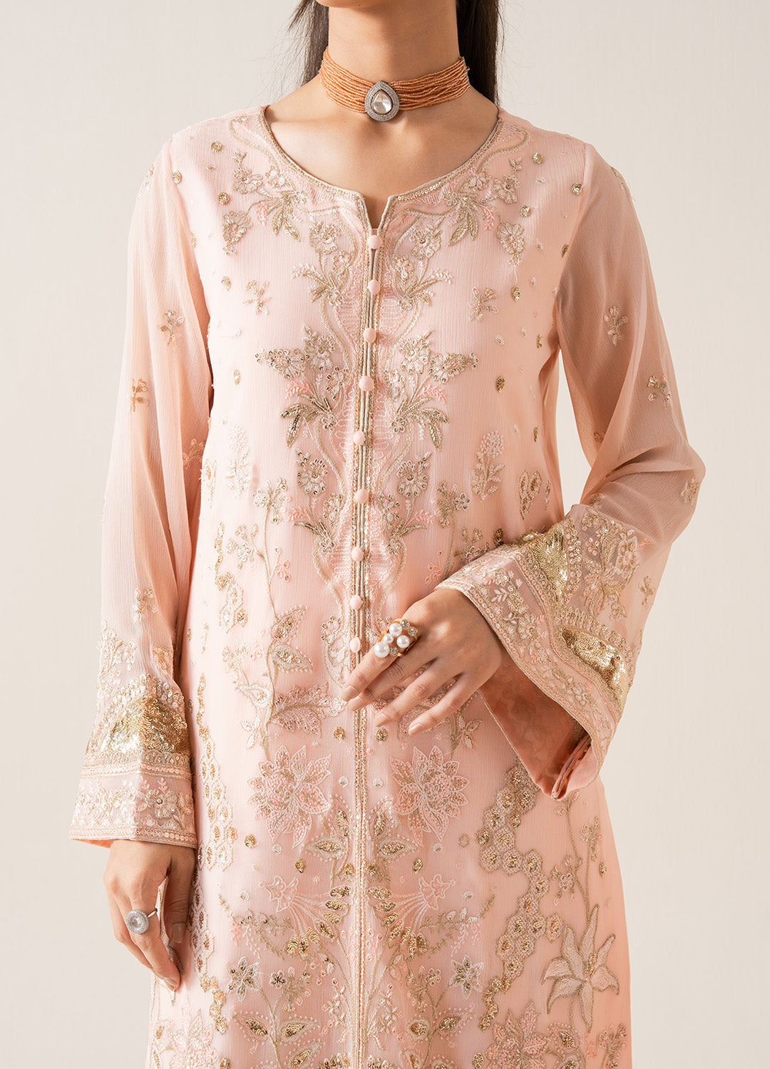 3 Piece Embroirdered Chiffon ELYNA - FS50127