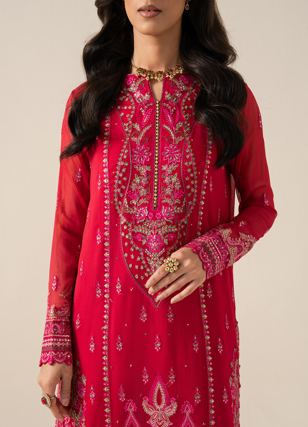 3 Piece Embroirdered Chiffon ELLA - FS50131
