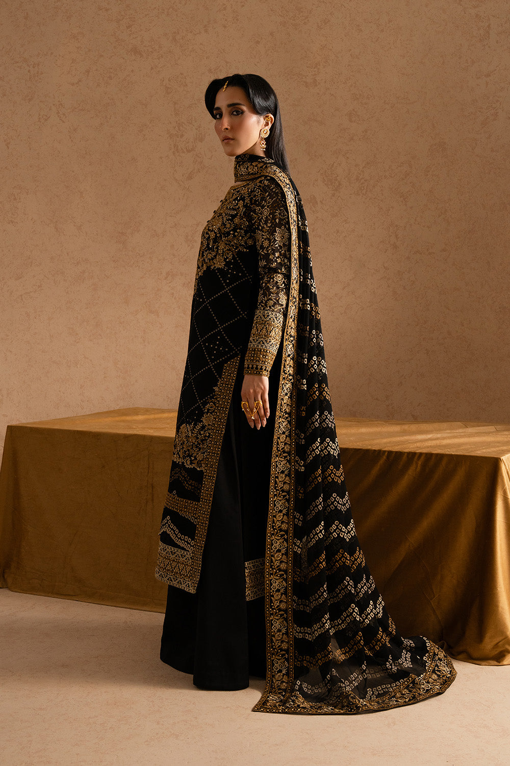 3 Piece Embroirdered Chiffon DENIZ - FSU5605