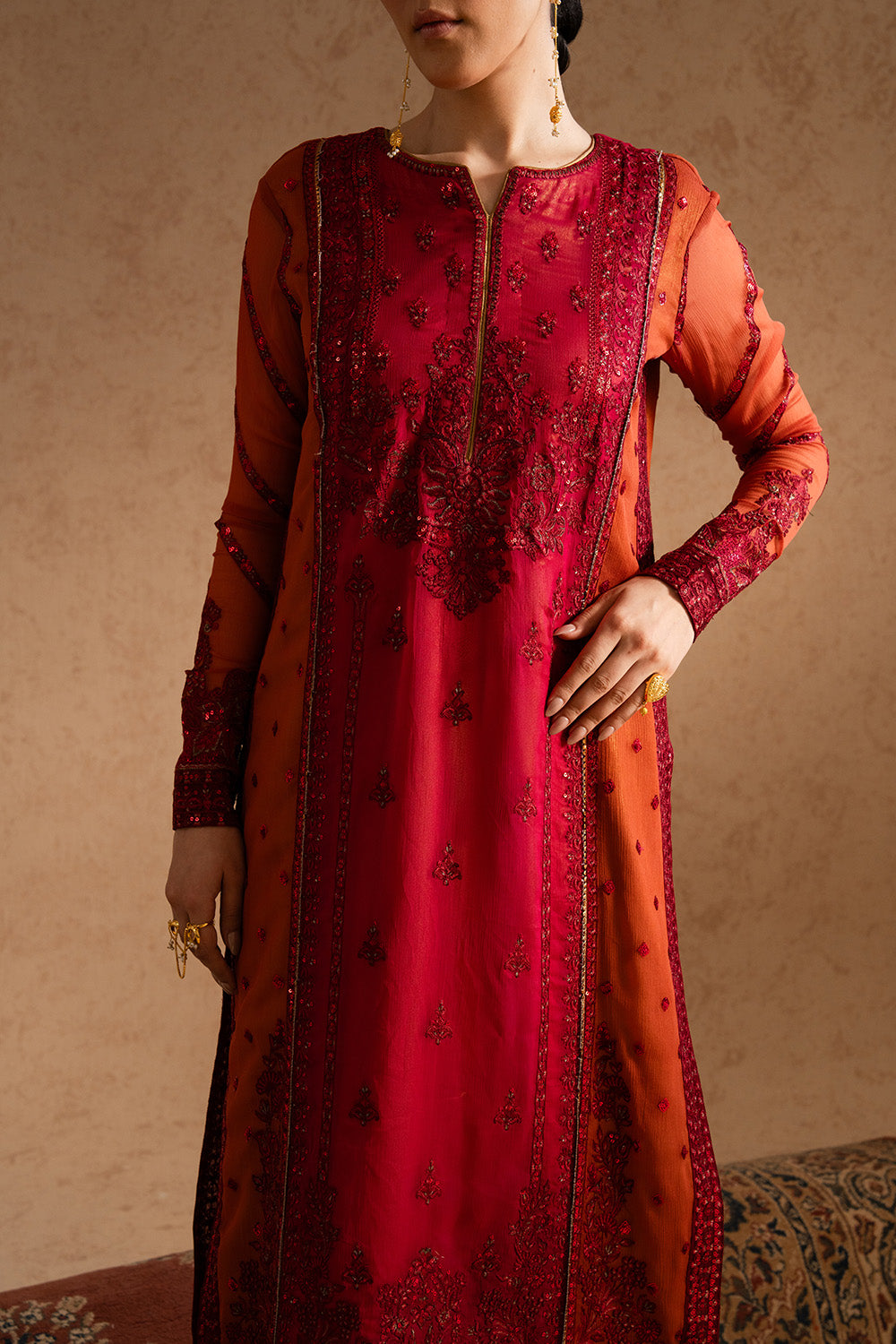 3 Piece Embroirdered Chiffon LEEYLA - FSU5608