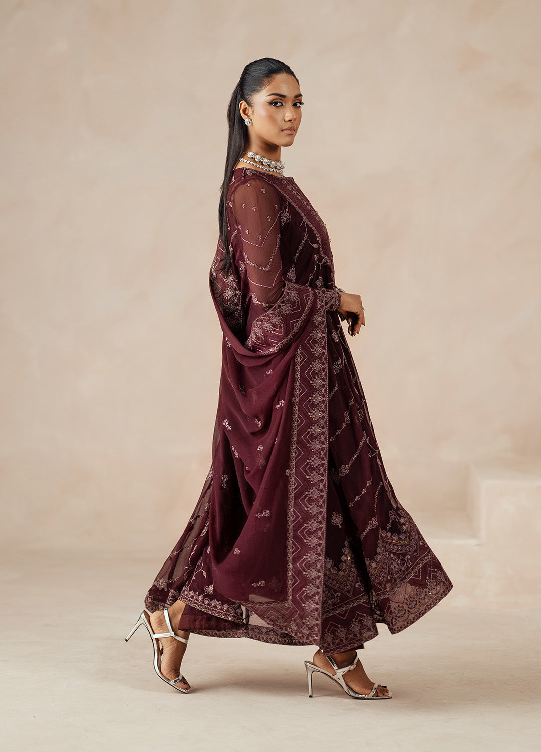 3 Piece Embroidered Chiffon MARJAN - FSU5611