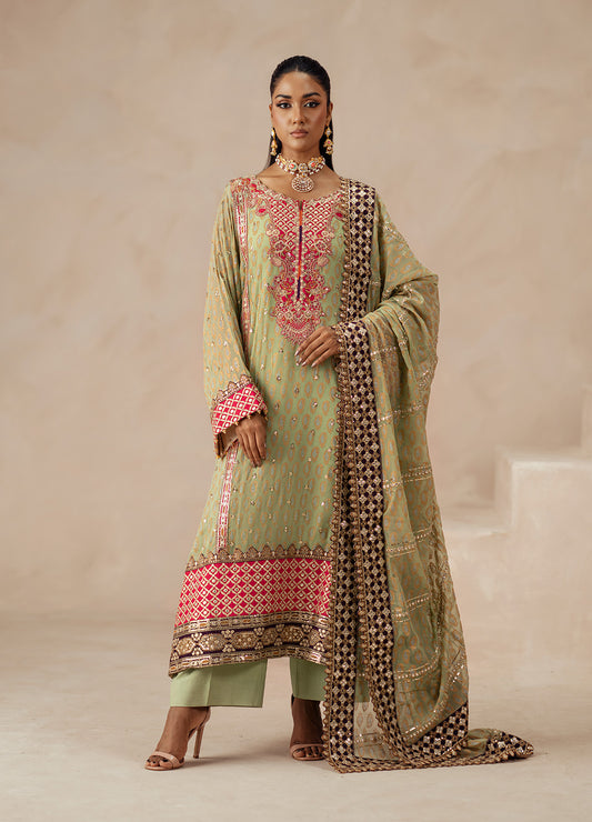 3 Piece Embroidered Chiffon ADVIKA - FSU5616