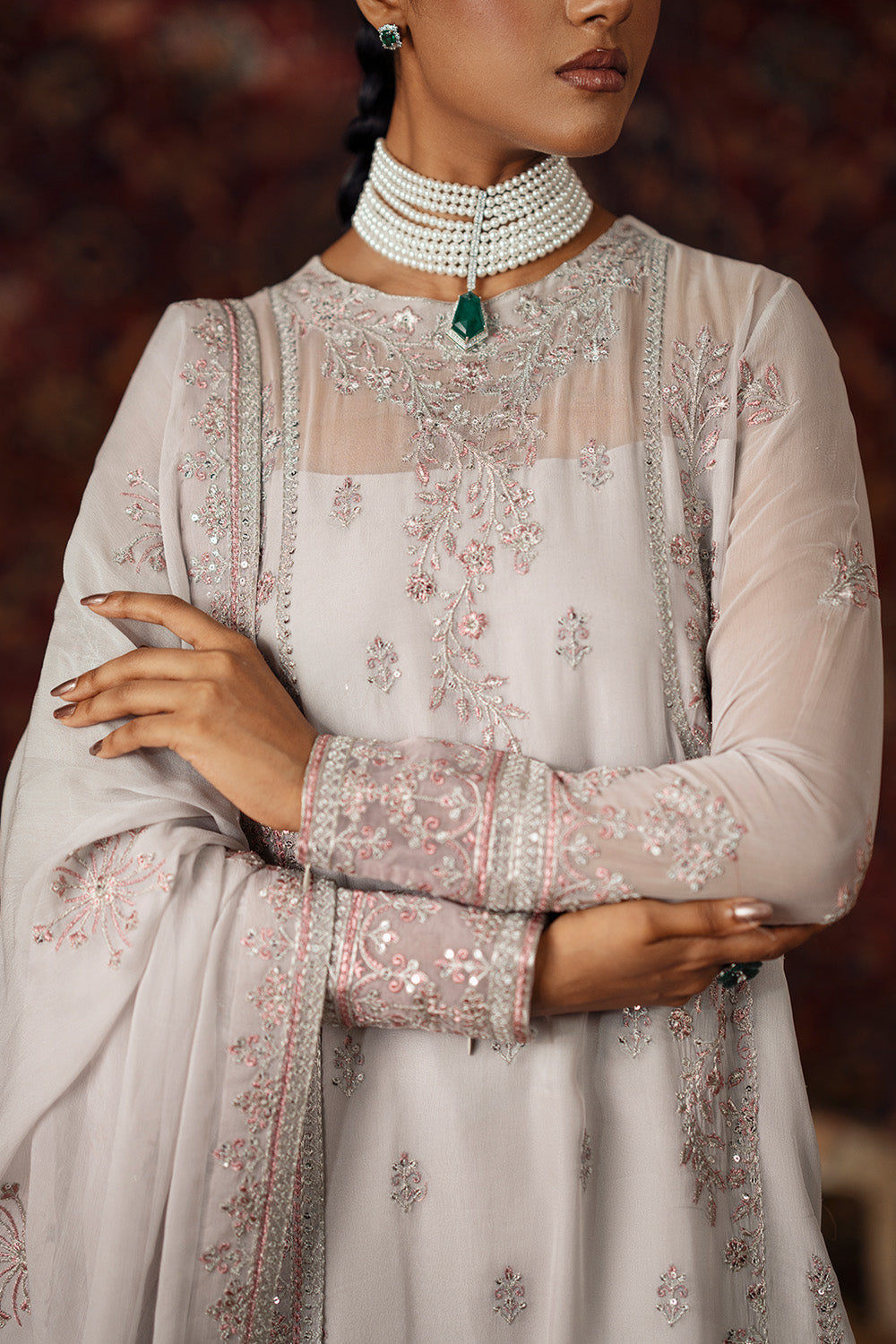 3 Piece Embroidered Chiffon ADAMA - FSU5631