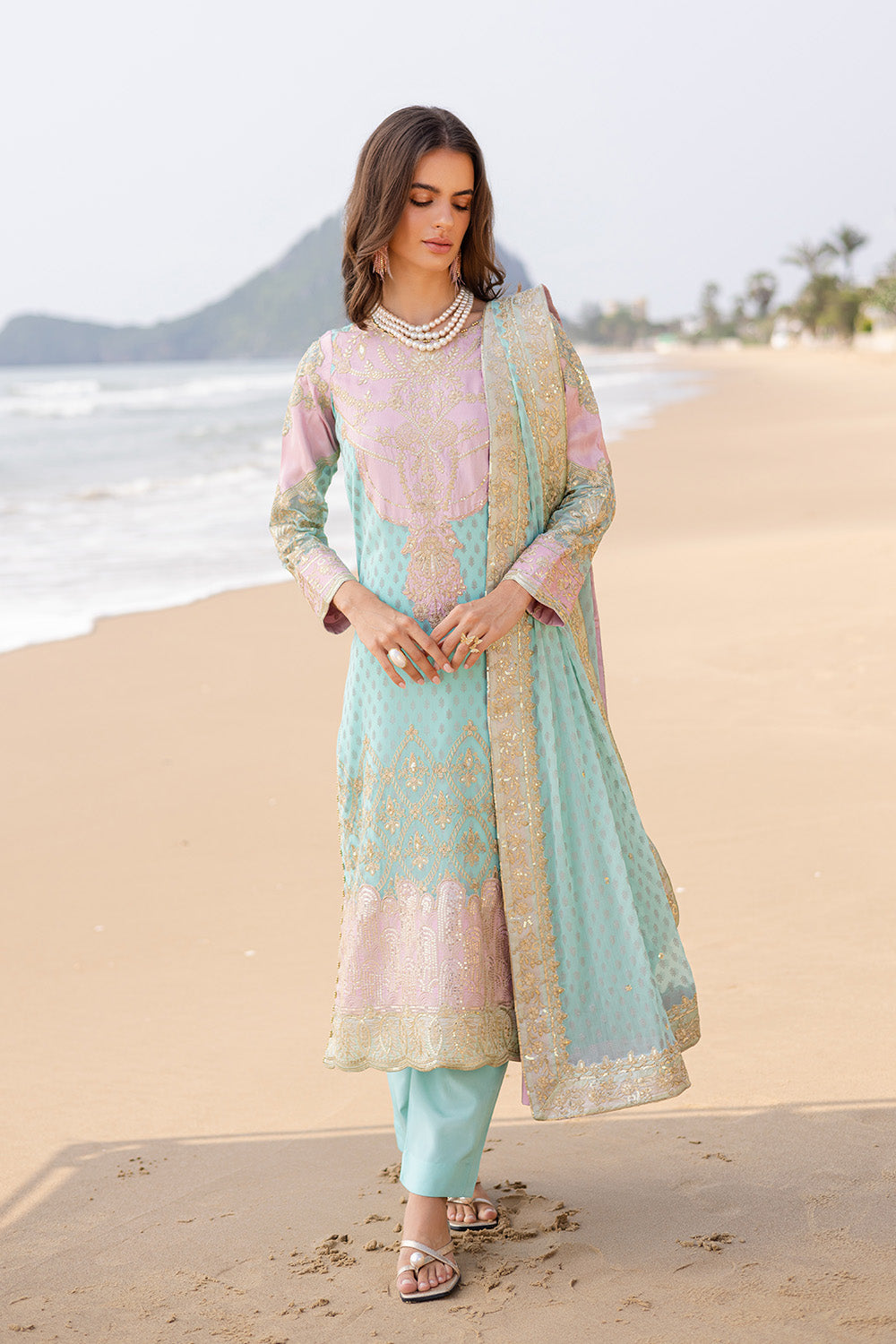 3 Piece Embroirdered Chiffon Aarohi - FW40056