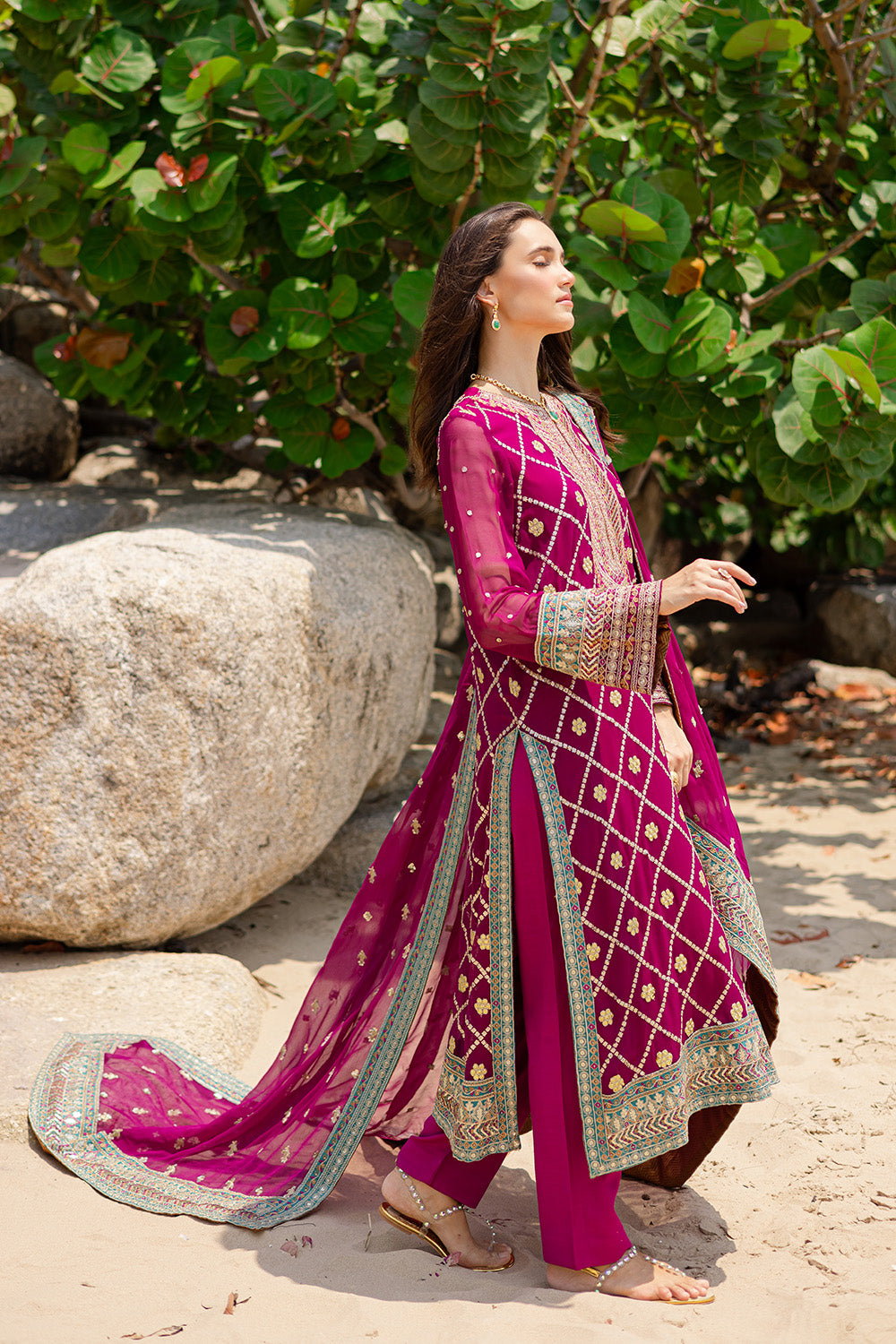 3 Piece Embroirdered Chiffon Aditi - FW40051