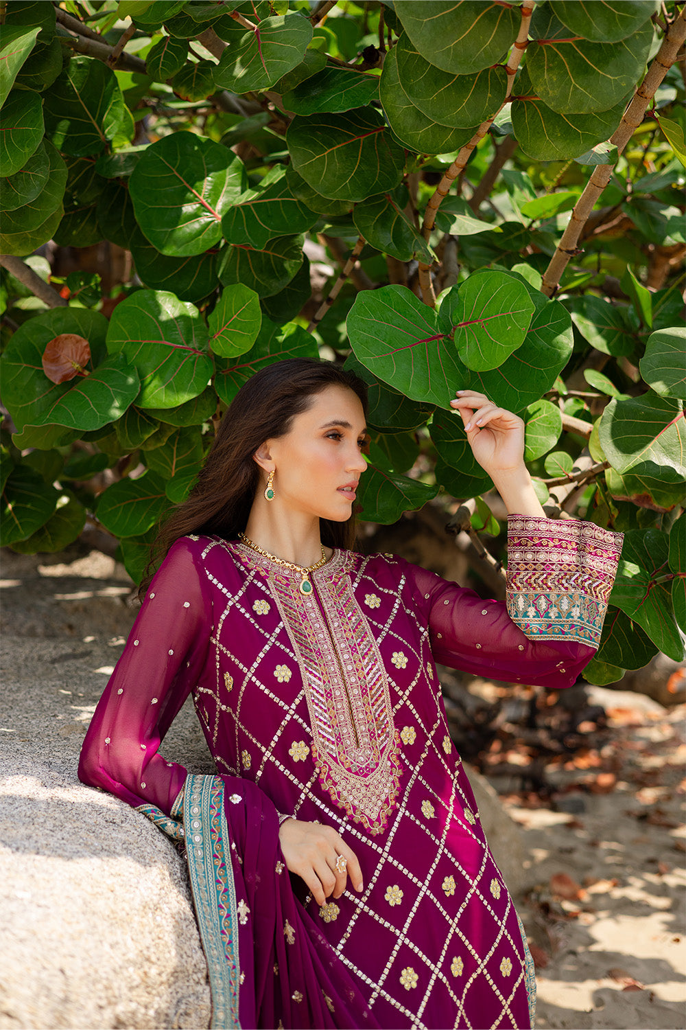 3 Piece Embroirdered Chiffon Aditi - FW40051