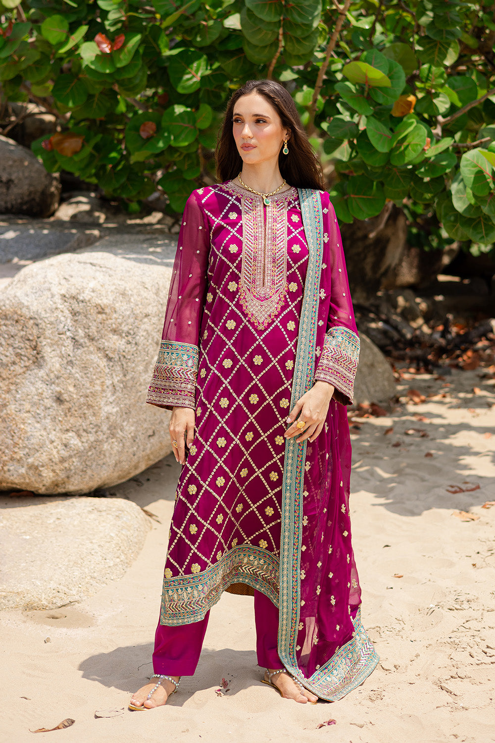 3 Piece Embroirdered Chiffon Aditi - FW40051