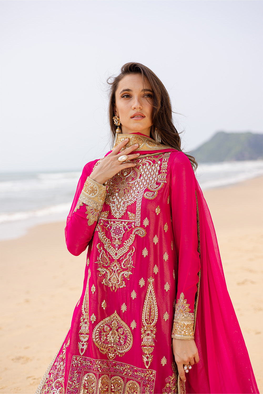 3 Piece Embroirdered Chiffon Anika - FW40054