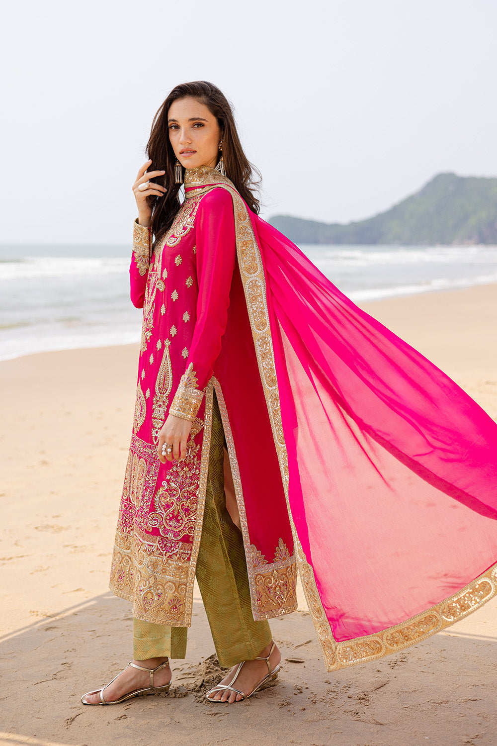 3 Piece Embroirdered Chiffon Anika - FW40054