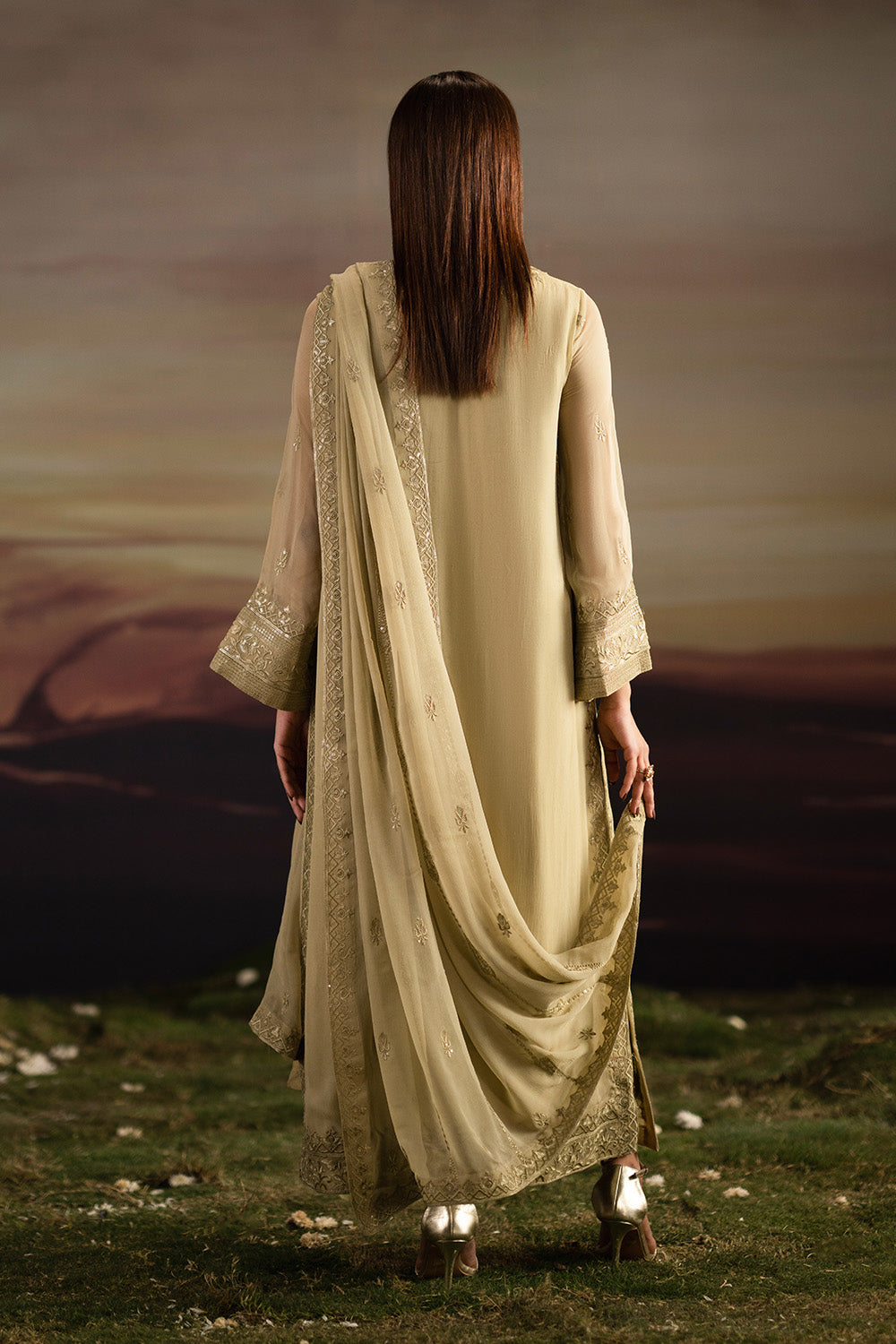 3-Piece-Embroiderd-Chiffon ISHA - FWU5701