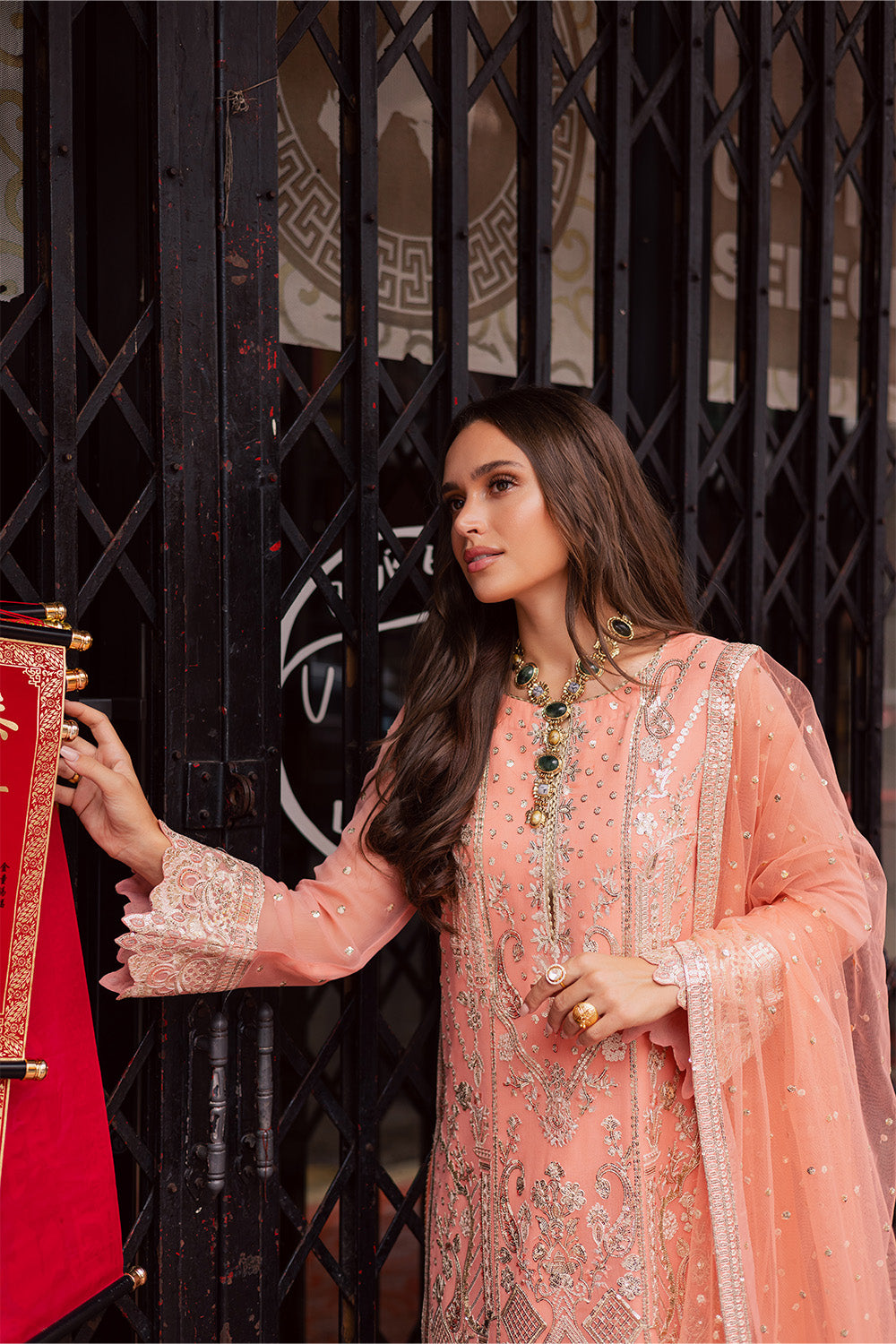 3 Piece Embroirdered Chiffon Ida - FW50065