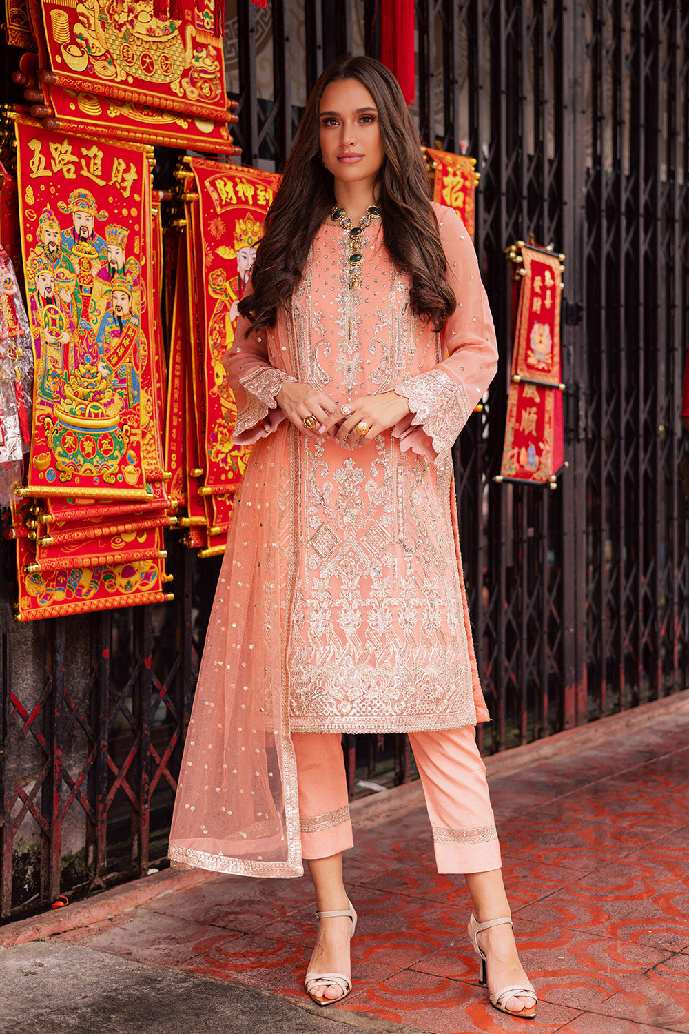 3 Piece Embroirdered Chiffon Ida - FW50065