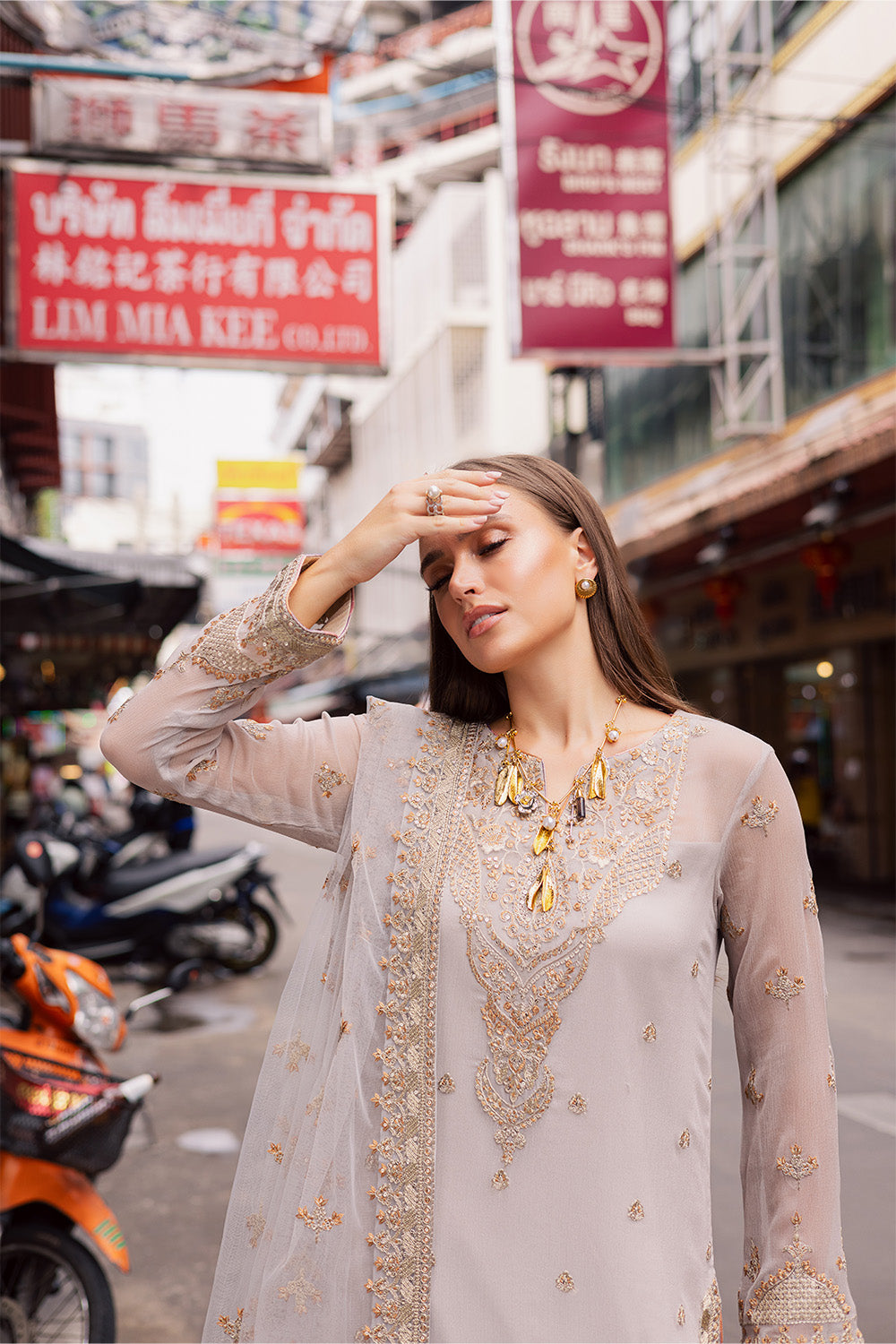 3 Piece Embroirdered Chiffon Adelheid - FW50069