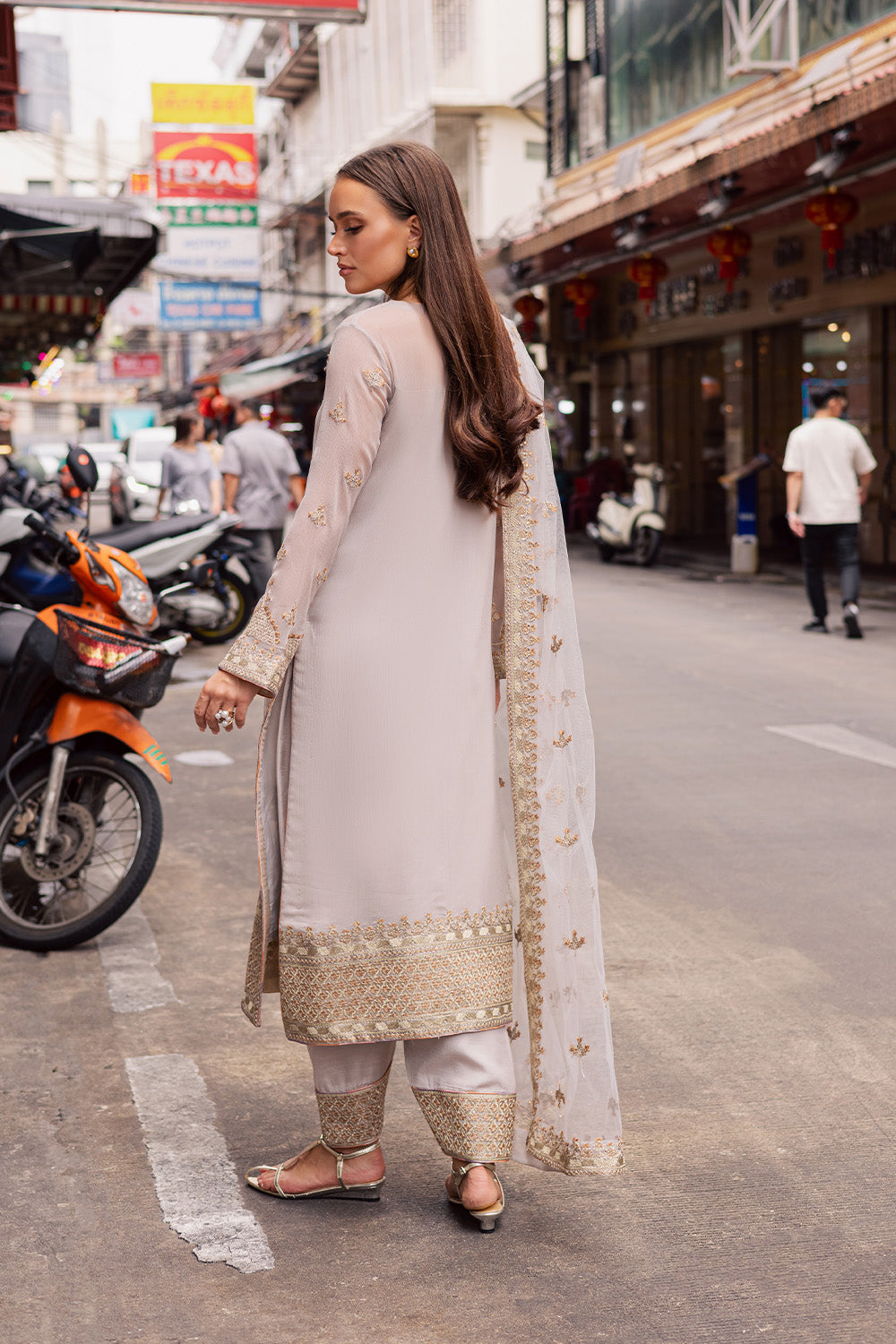 3 Piece Embroirdered Chiffon Adelheid - FW50069