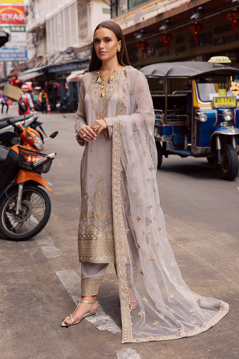 3 Piece Embroirdered Chiffon Adelheid - FW50069