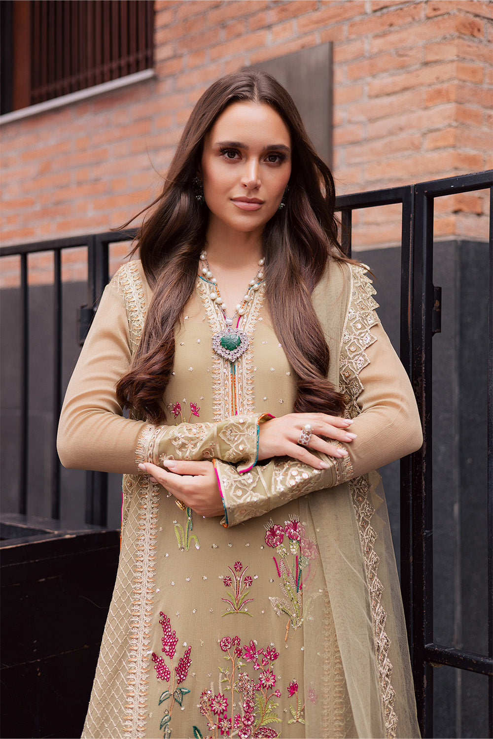 3 Piece Embroirdered Chiffon Alice - FW50068