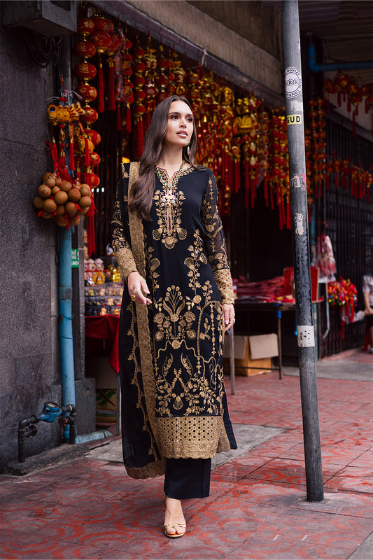 3 Piece Embroirdered Chiffon Adelaide - FW50062