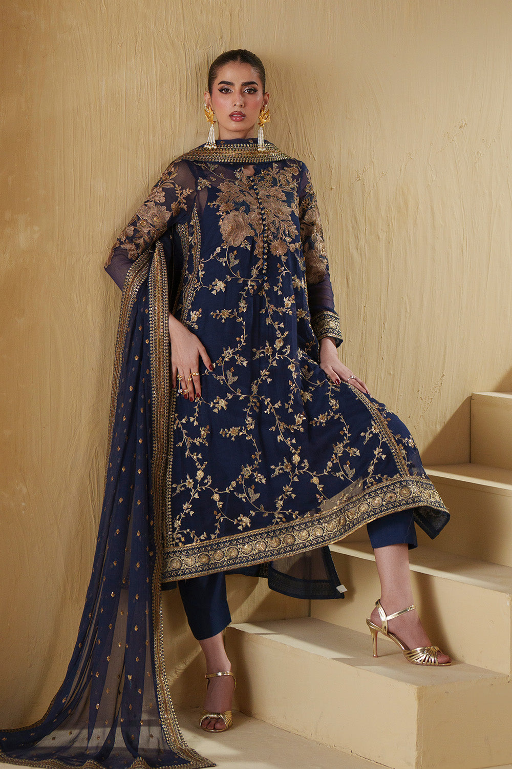 3 Piece Embroiderd Chiffon BAHITI - FSU5661