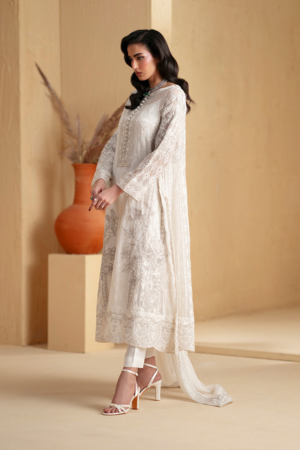 3 Piece Embroiderd Chiffon HEBA - FSU5669