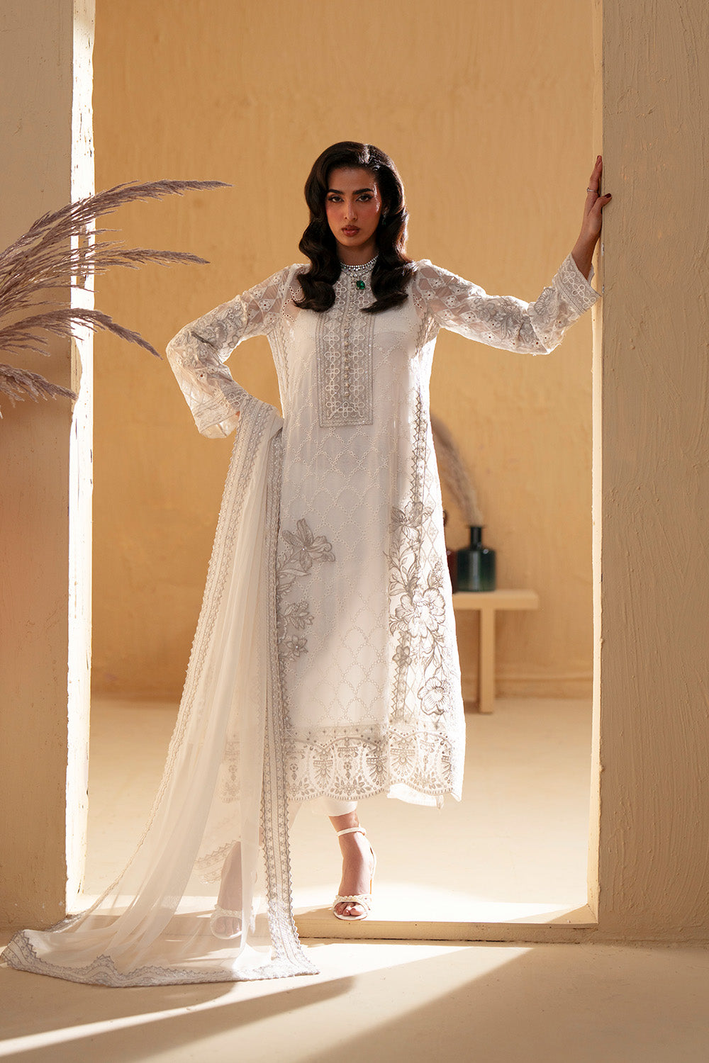 3 Piece Embroiderd Chiffon HEBA - FSU5669