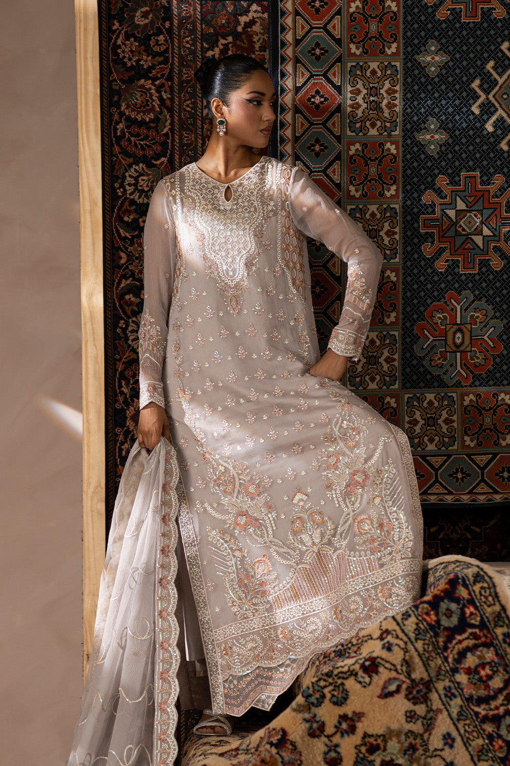 3 Piece Embroidered Chiffon ALYA - FSU5635