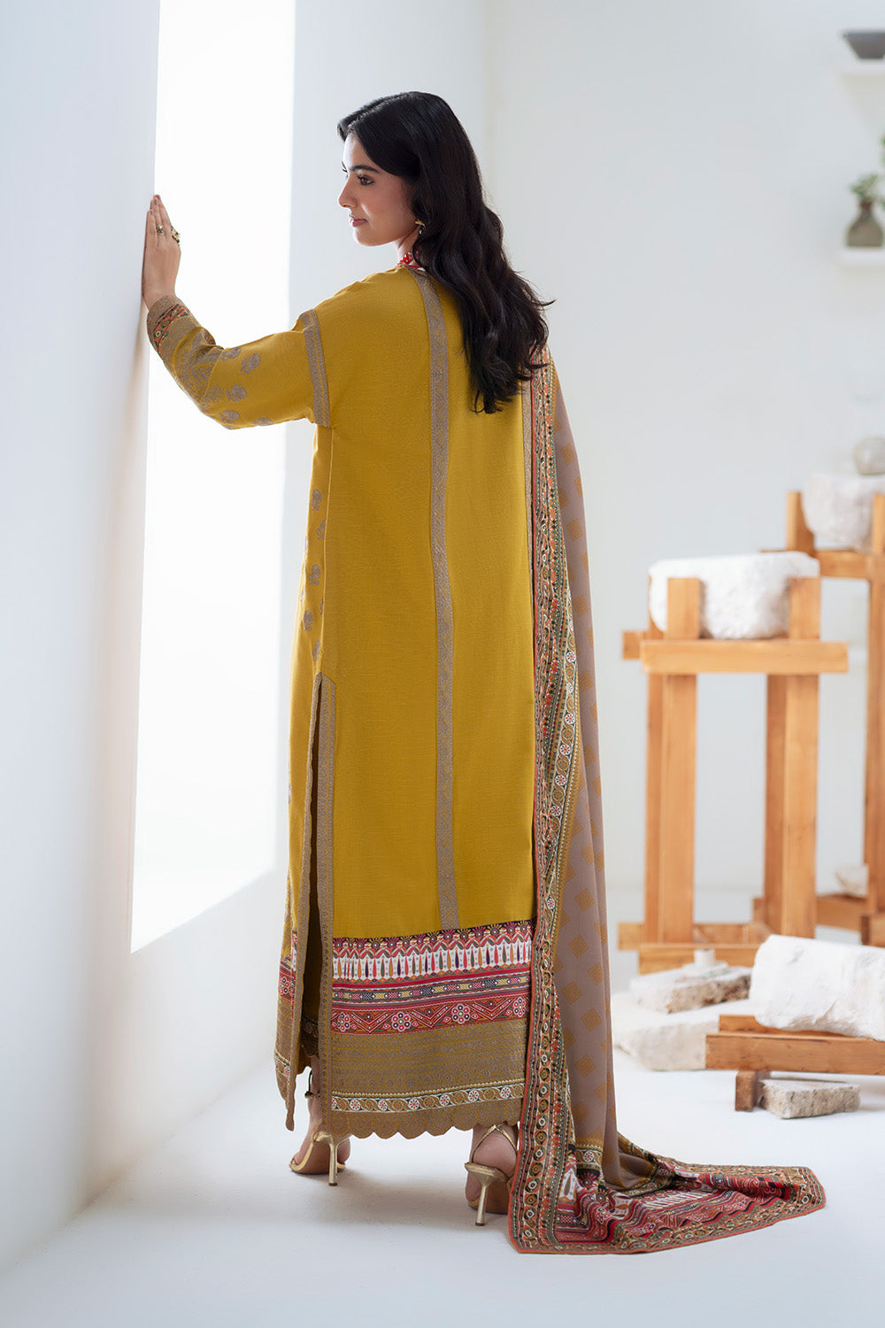 3 Piece Embroidered Khaddar APANA - FSU5671