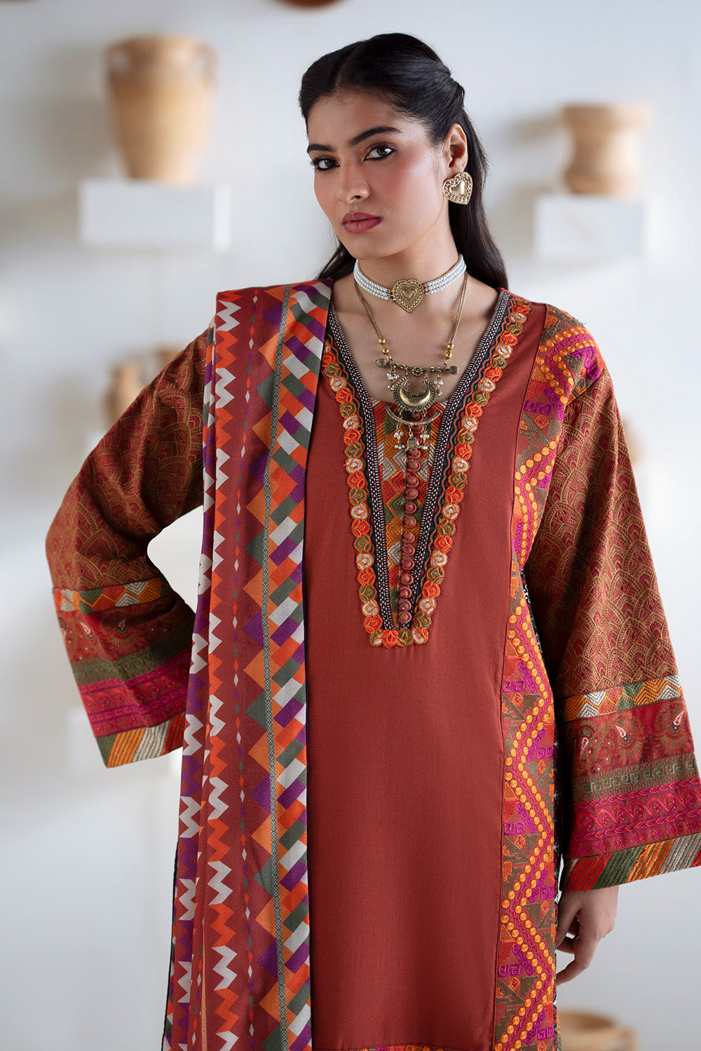 3 Piece Embroidered Khaddar BADRAI - FSU5673