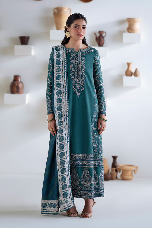 3 Piece Embroidered Khaddar SERINA - FSU5675
