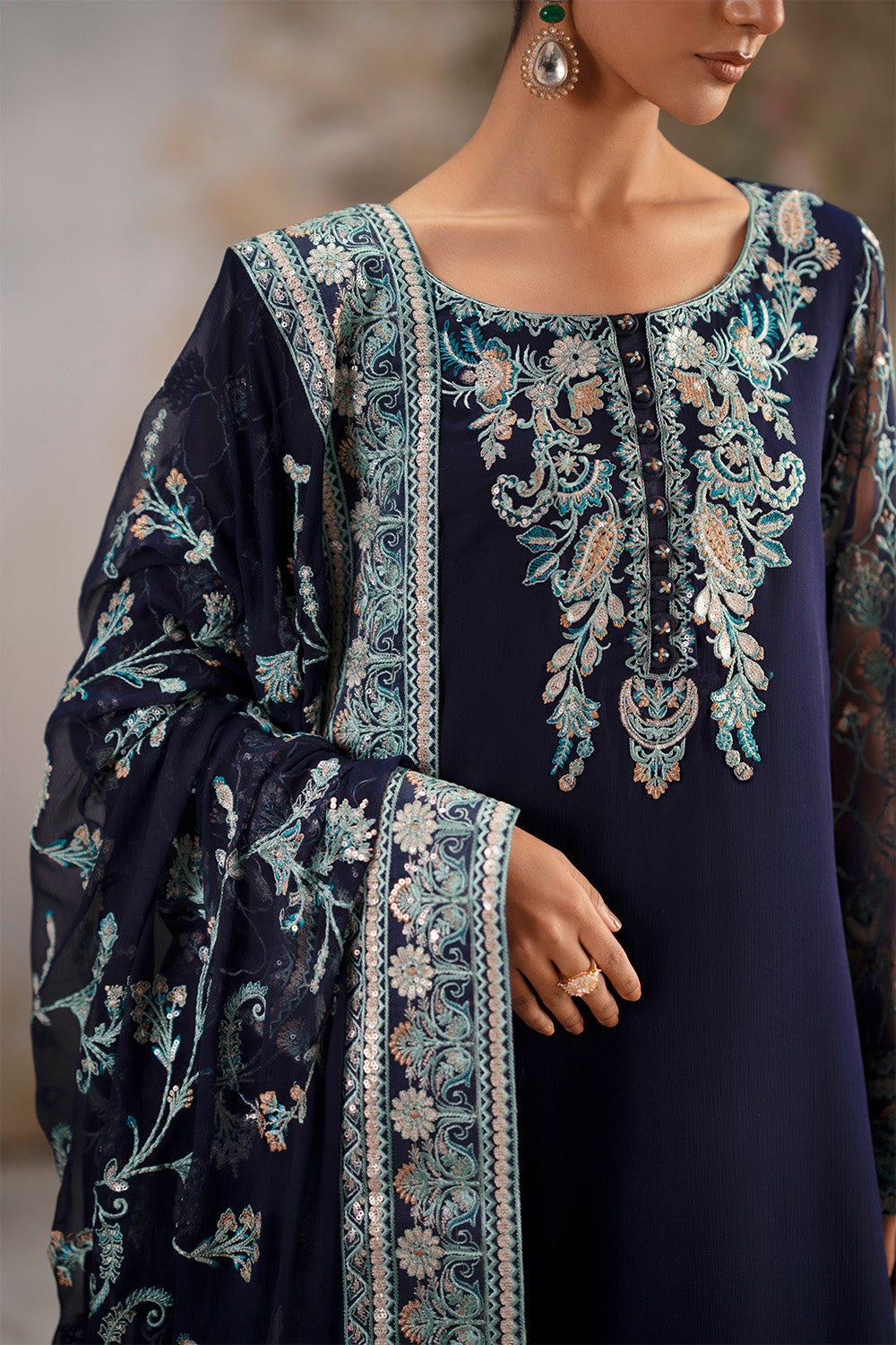3-Piece-Embroiderd-Chiffon OJASWINI - FWU5691