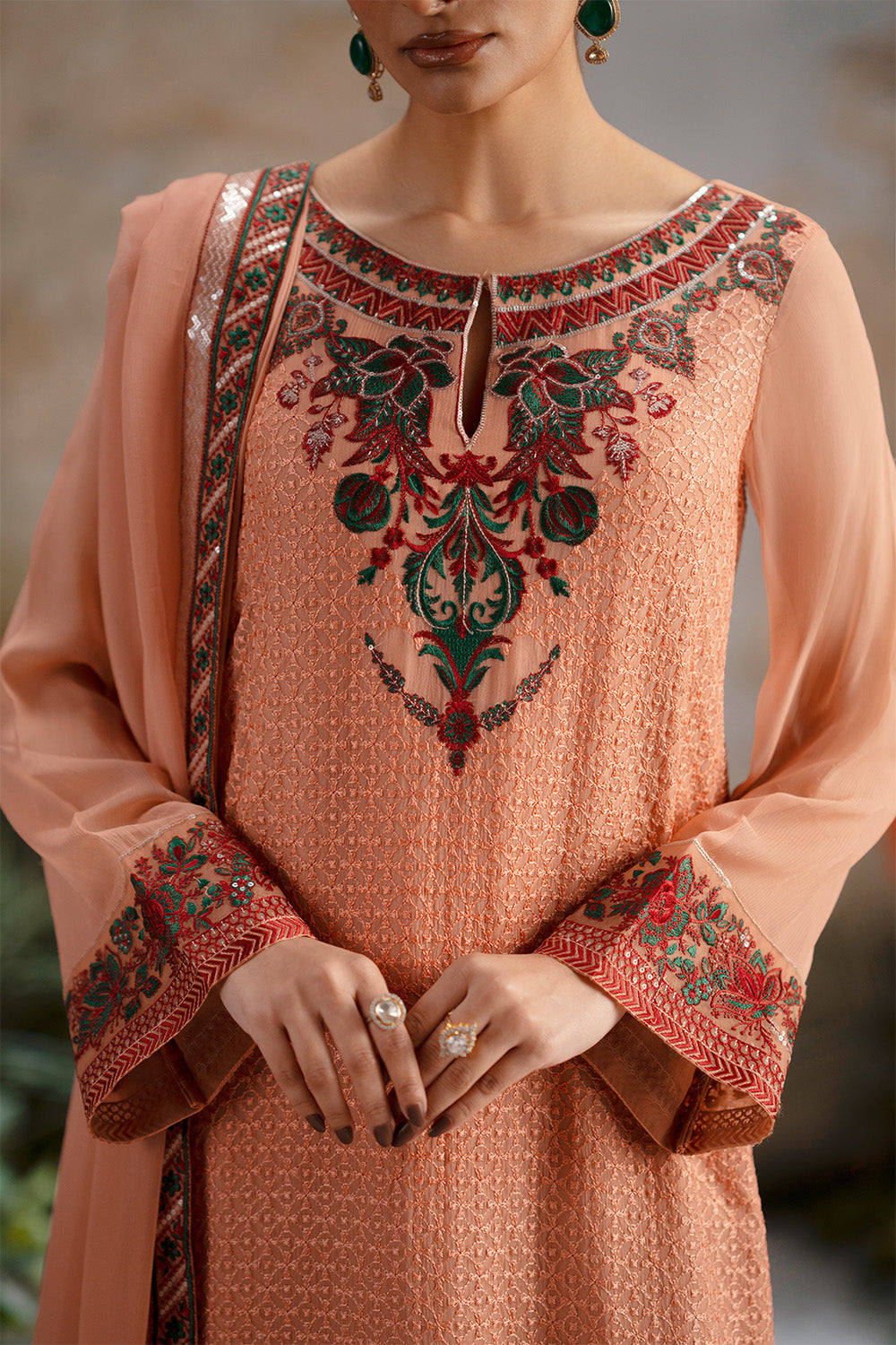 3-Piece-Embroiderd-Chiffon OMISHA - FWU5697