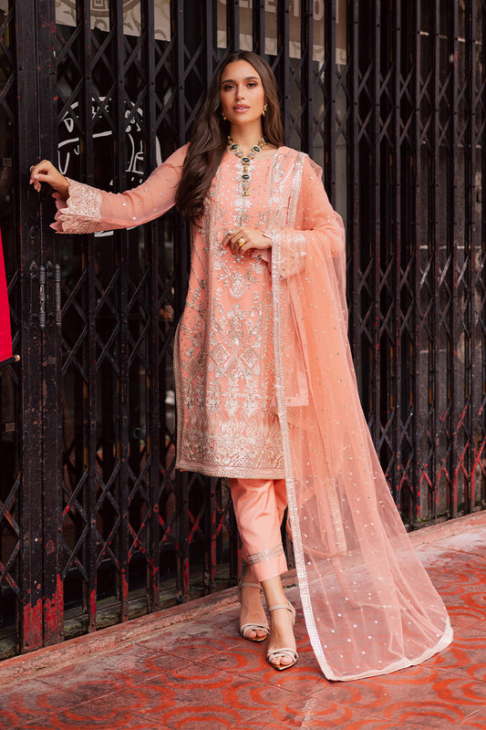 3 Piece Embroirdered Chiffon Ida  - FW50065